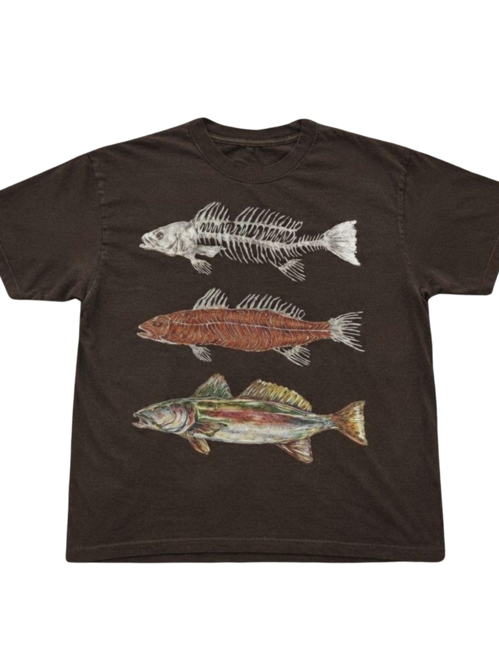 Gildan Brown Fish Graphic Tee
